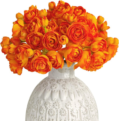 Artificial Ranunculus Flower Yellow, 18 Pcs | Silk Flower, Faux DIY Bouquet, Wedding Engagement Centerpieces, Bridal Shower Decorations, Home Decor