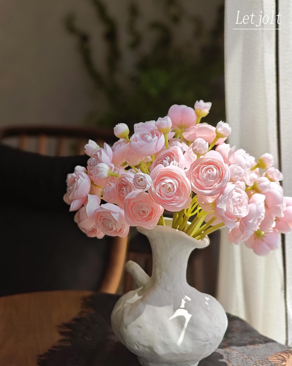 Artificial Ranunculus Flower Yellow, 18 Pcs | Silk Flower, Faux DIY Bouquet, Wedding Engagement Centerpieces, Bridal Shower Decorations, Home Decor