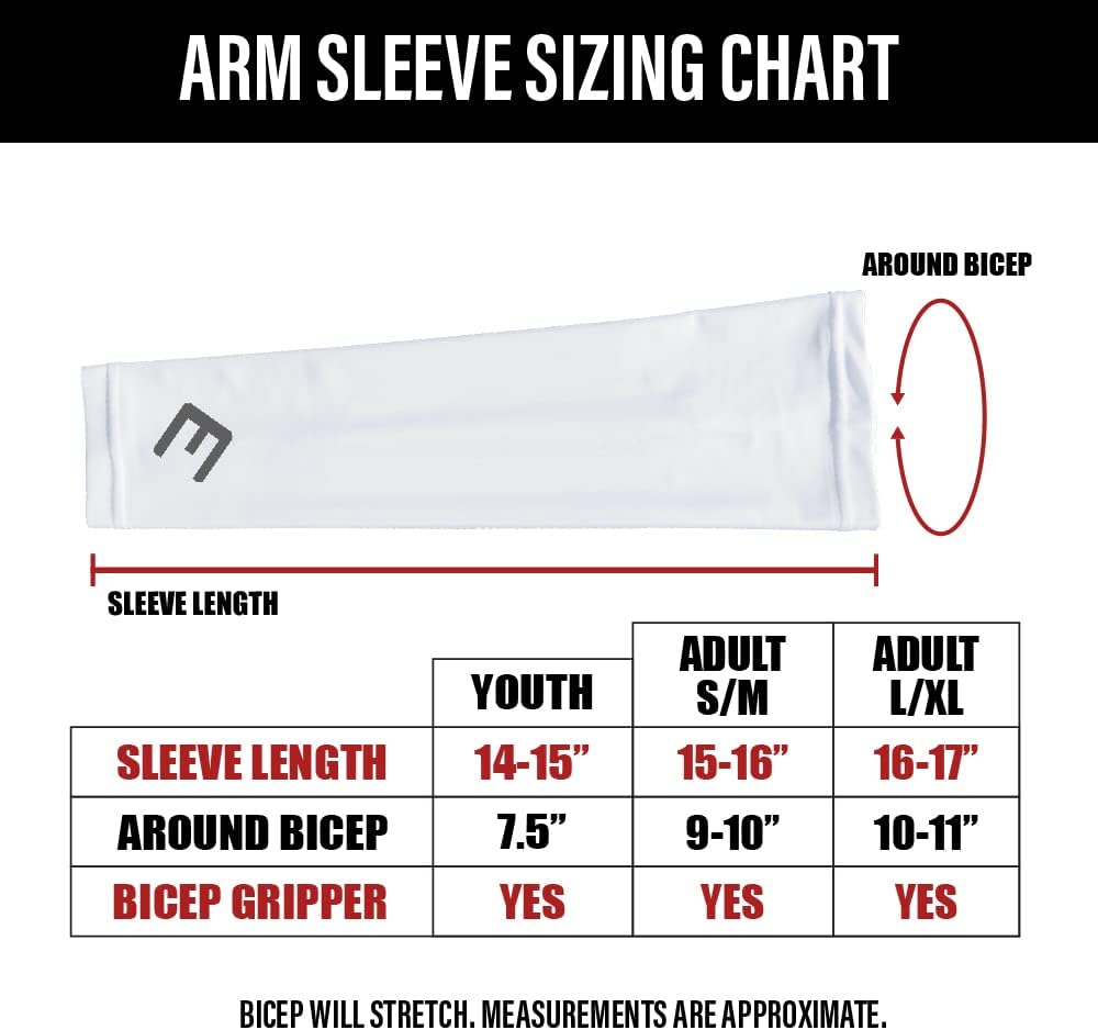 Lightning Compression Arm Sleeves - Youth & Adult Sizes - Wear for Sports & Fitness - Sold Individually