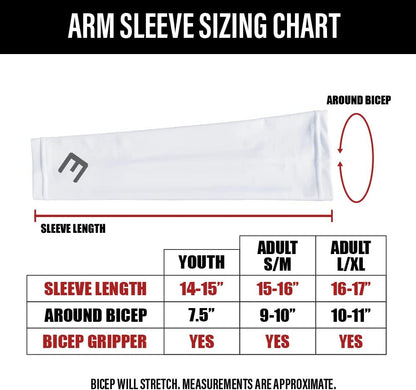 Lightning Compression Arm Sleeves - Youth & Adult Sizes - Wear for Sports & Fitness - Sold Individually