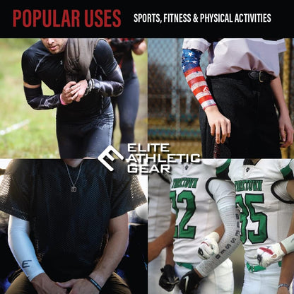 Lightning Compression Arm Sleeves - Youth & Adult Sizes - Wear for Sports & Fitness - Sold Individually
