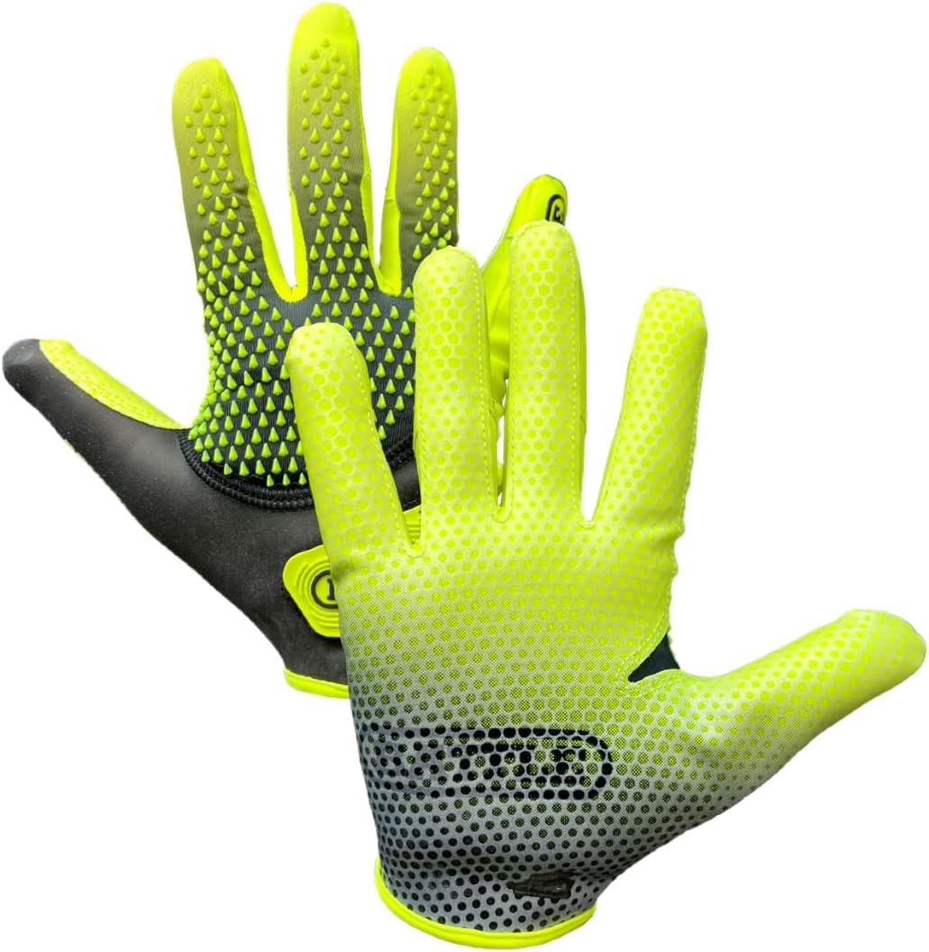 Gauntlet Pro Receiver Football Gloves | High-tack grip surface inspired by octopus tentacles, Rubber spikes absorb impact, Reinforced stitching, Wear-resistant zones
