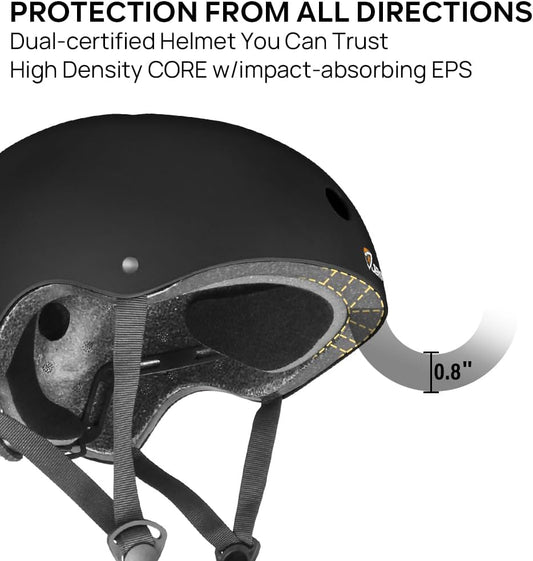 Skateboard Helmet - Lightweight, Adjustable & Ventilated Helmet for Scooter, Roller Skate, Inline Skate