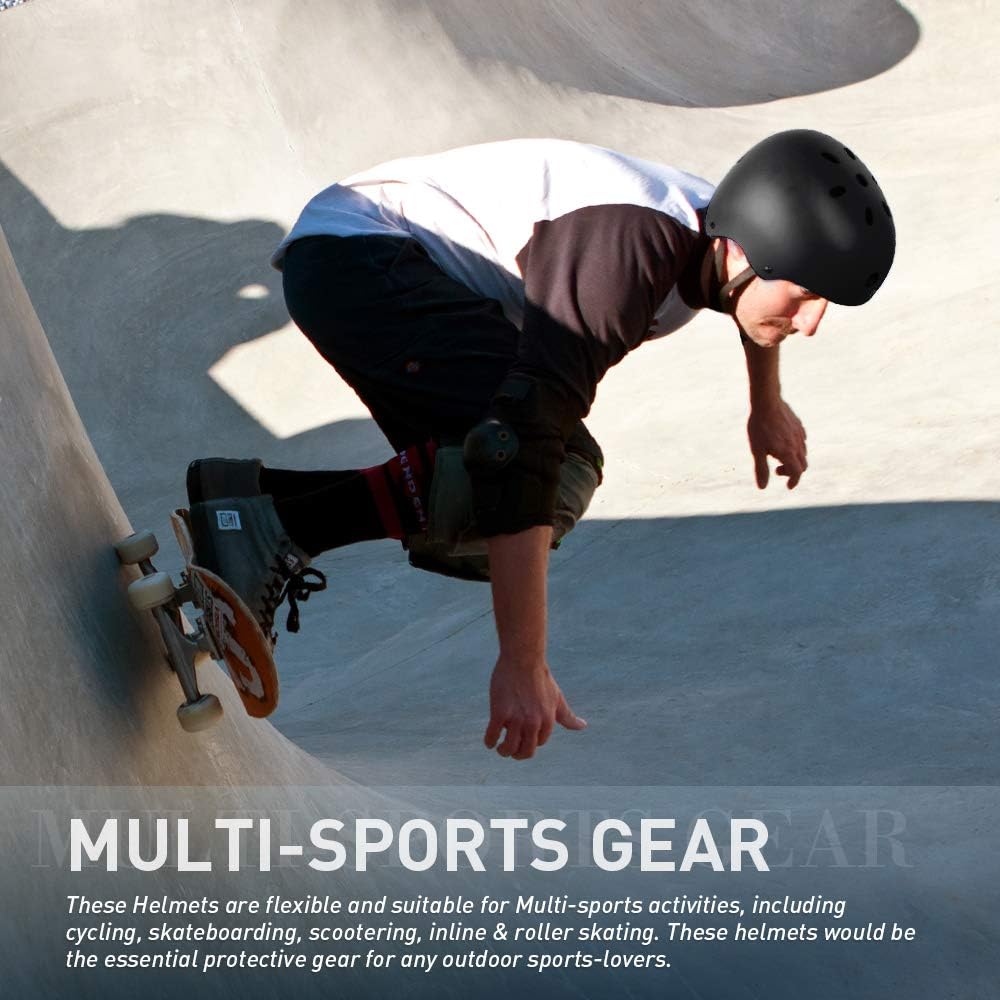 Skateboard Helmet - Lightweight, Adjustable & Ventilated Helmet for Scooter, Roller Skate, Inline Skate