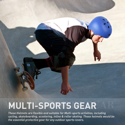 Skateboard Helmet - Lightweight, Adjustable & Ventilated Helmet for Scooter, Roller Skate, Inline Skate
