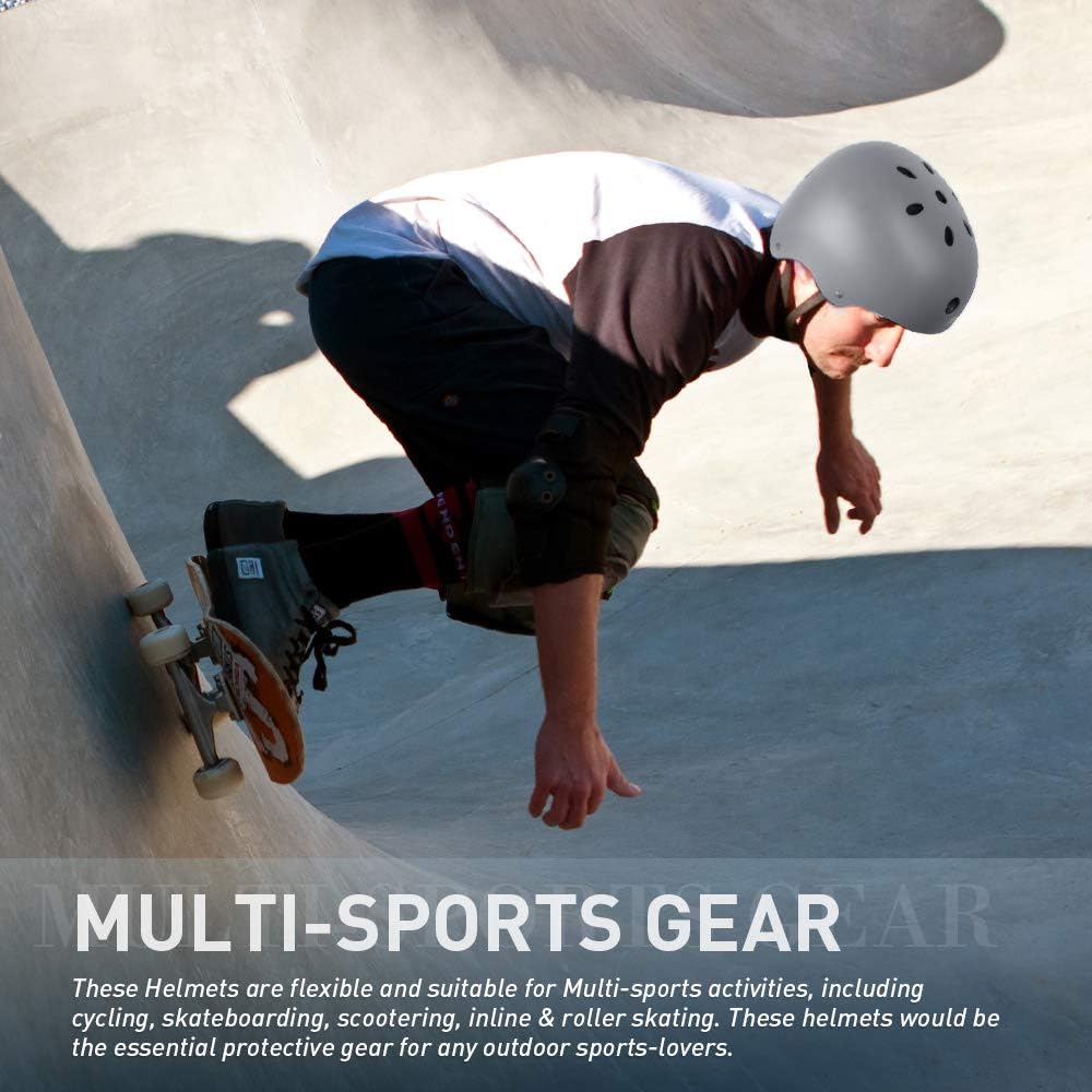 Skateboard Helmet - Lightweight, Adjustable & Ventilated Helmet for Scooter, Roller Skate, Inline Skate
