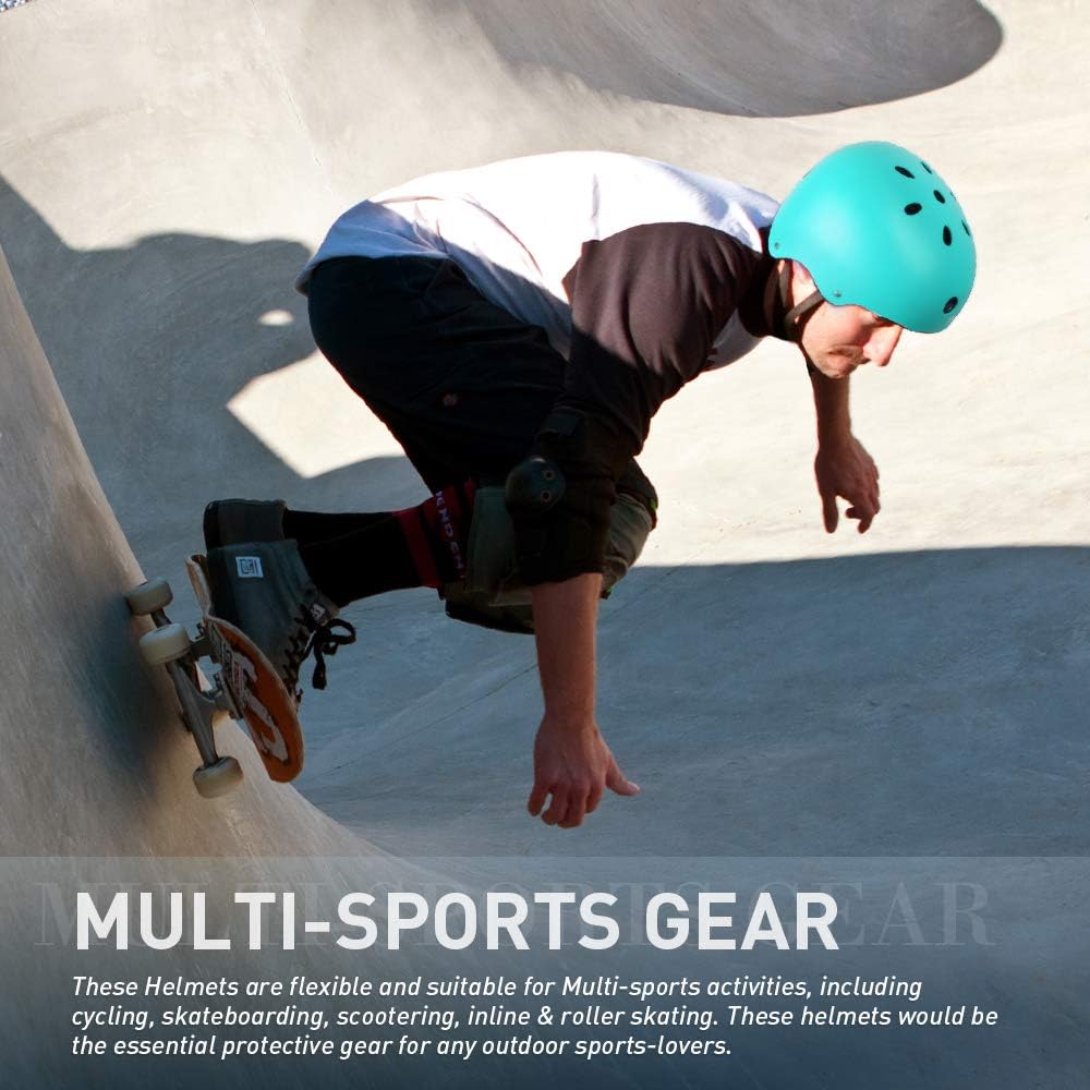 Skateboard Helmet - Lightweight, Adjustable & Ventilated Helmet for Scooter, Roller Skate, Inline Skate