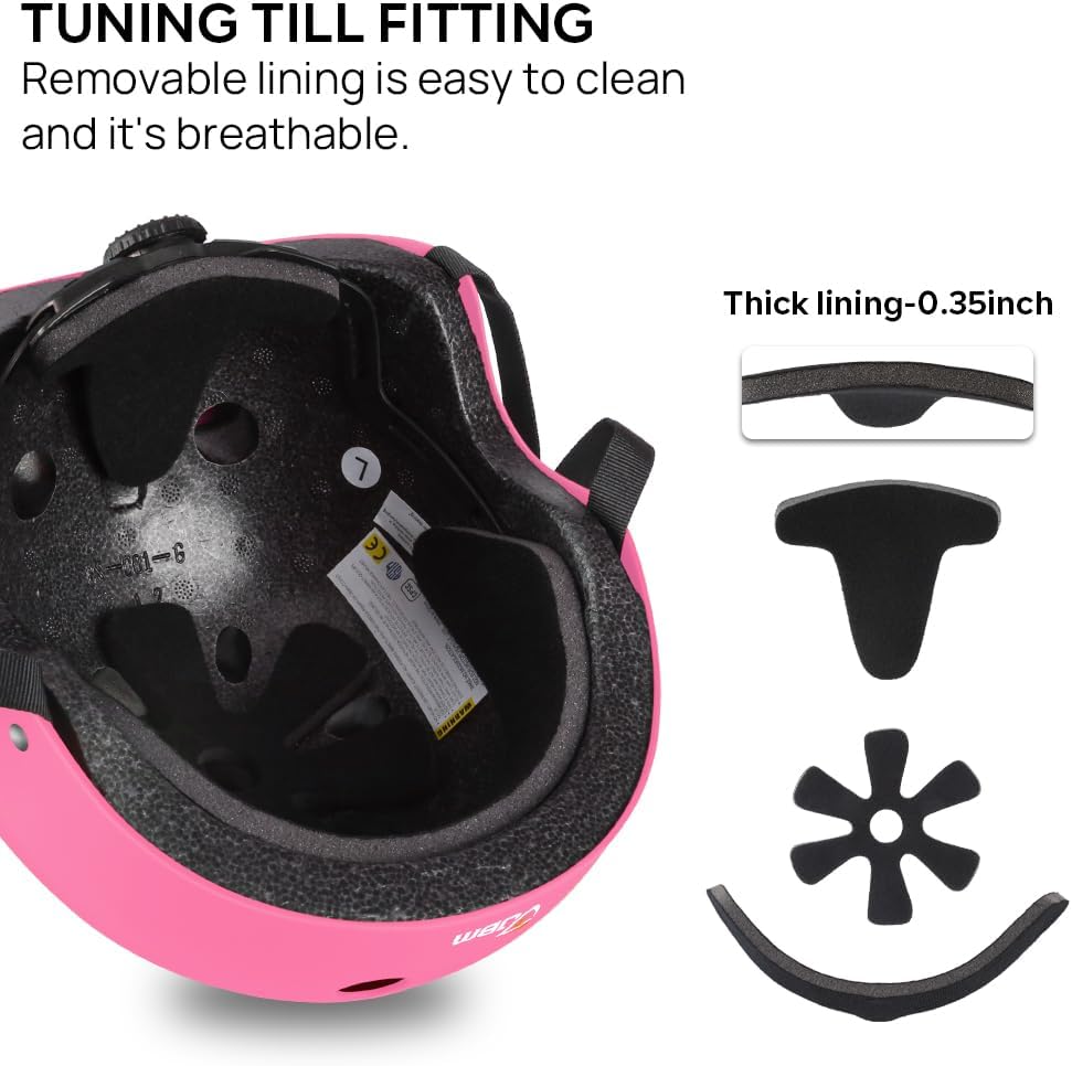 Skateboard Helmet - Lightweight, Adjustable & Ventilated Helmet for Scooter, Roller Skate, Inline Skate