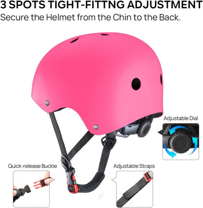 Skateboard Helmet - Lightweight, Adjustable & Ventilated Helmet for Scooter, Roller Skate, Inline Skate