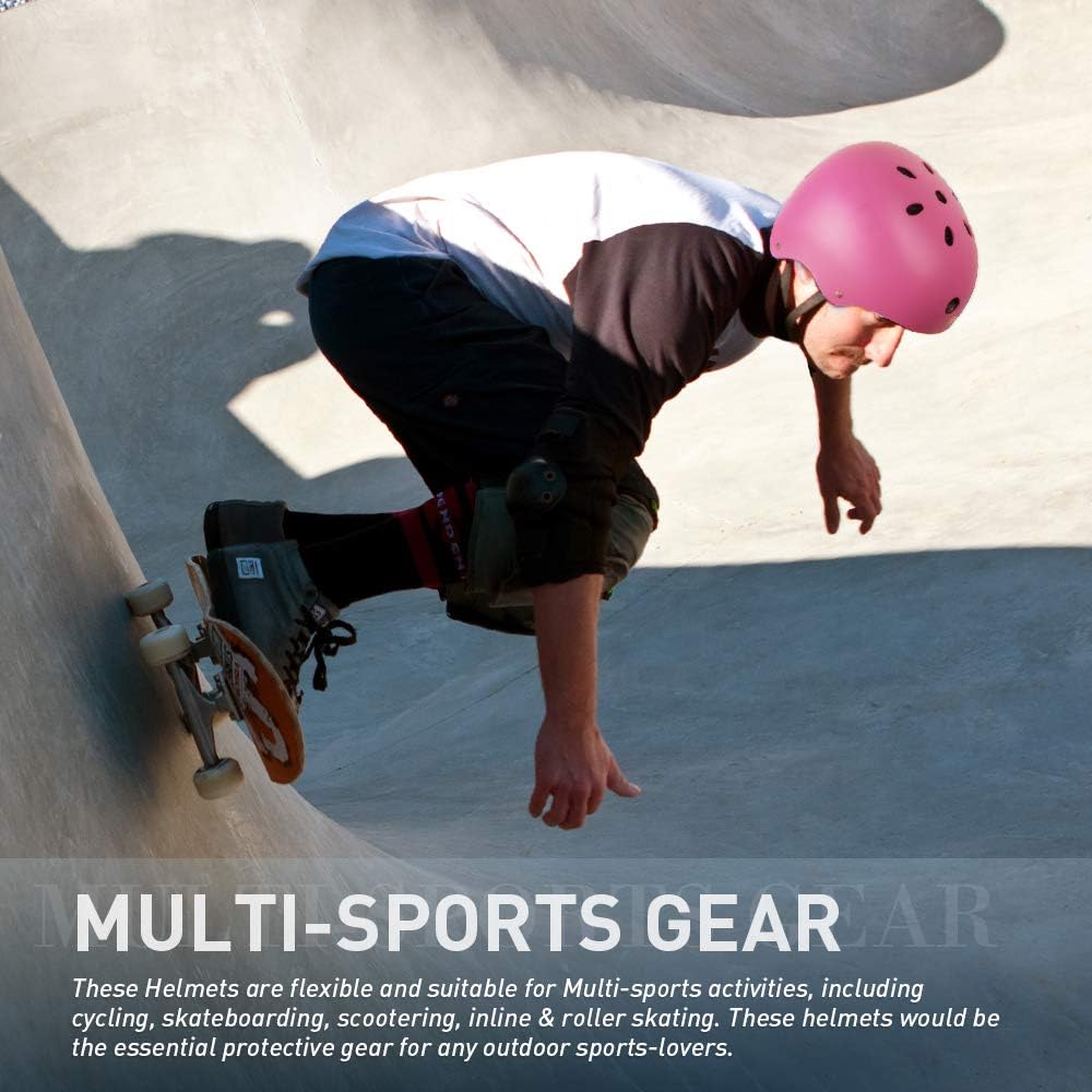 Skateboard Helmet - Lightweight, Adjustable & Ventilated Helmet for Scooter, Roller Skate, Inline Skate