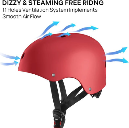 Skateboard Helmet - Lightweight, Adjustable & Ventilated Helmet for Scooter, Roller Skate, Inline Skate