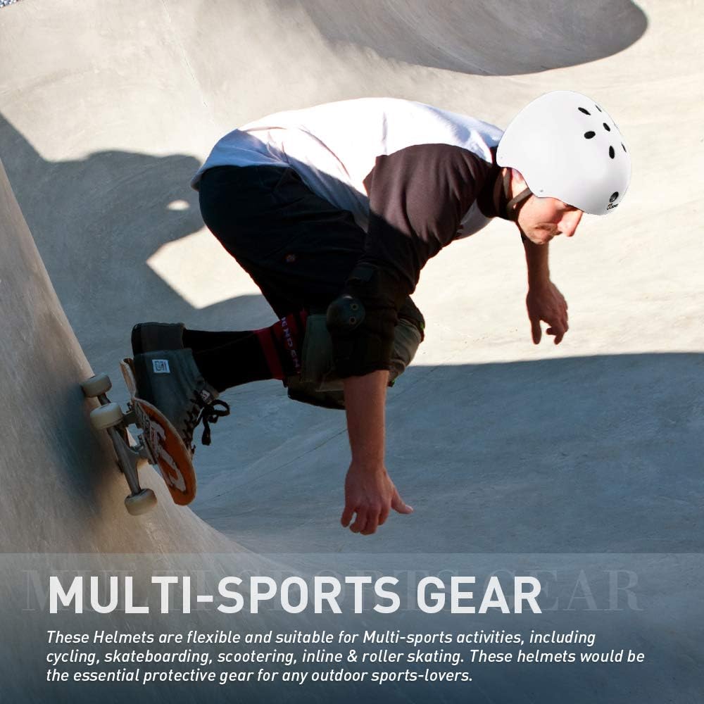 Skateboard Helmet - Lightweight, Adjustable & Ventilated Helmet for Scooter, Roller Skate, Inline Skate