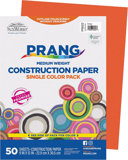 (Formerly SunWorks) Construction Paper, Yellow, 9" x 12", 50 Sheets