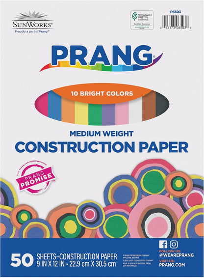(Formerly SunWorks) Construction Paper, Yellow, 9" x 12", 50 Sheets