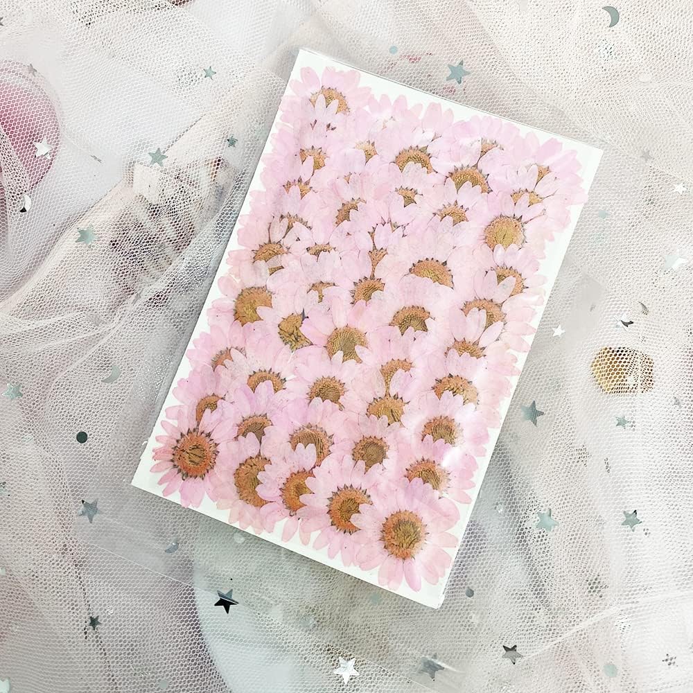 50pcs Natural Dried Daisy Flower, Vacuum Packaging, Pressed Flower for House Decoration, Jewelry Making, Phone case Decoration (Yellow)