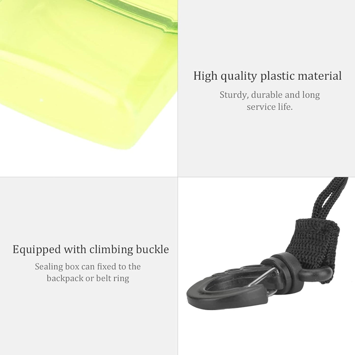 Diving Dry Box, Transparent Diving Kayak Sailing Gear Holder Underwater Waterproof Protective Phone Case with Rope Hook for Surfing (Yellow)