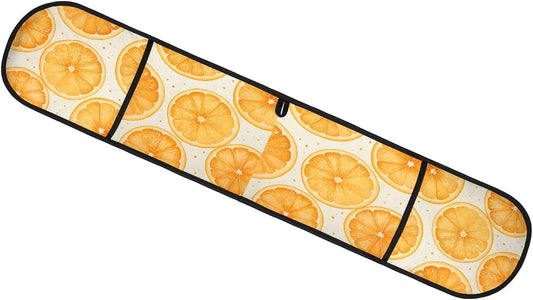 Double Oven Mitts Orange Fruit Lemon Long Heat Resistant Oven Glove with Hanging Loop, Double Oven Mitt Potholder for Cooking Baking Grilling