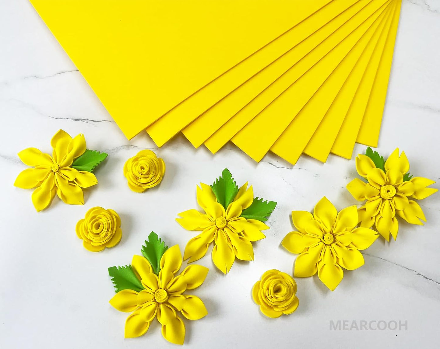 Yellow Foam Sheets Crafts 9x12 Inch 2mm Eva Color Craft Foam Paper for Crafts Project Preschoolers Classroom Scrapbooking DIY Cosplay(10 Sheets)
