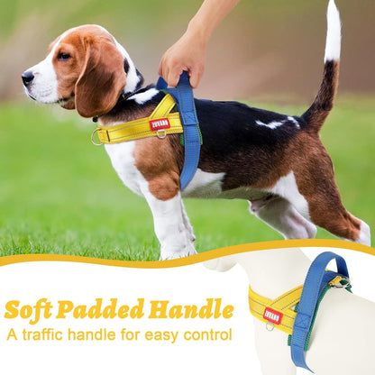 Yellow Dog Harness Escape Proof No Pull Soft Padded Lightweight Vest Medium Sized Dog, Reflective No Choke Harness with Front Clip - Adjustable Step in Breathable Mesh Harness, M