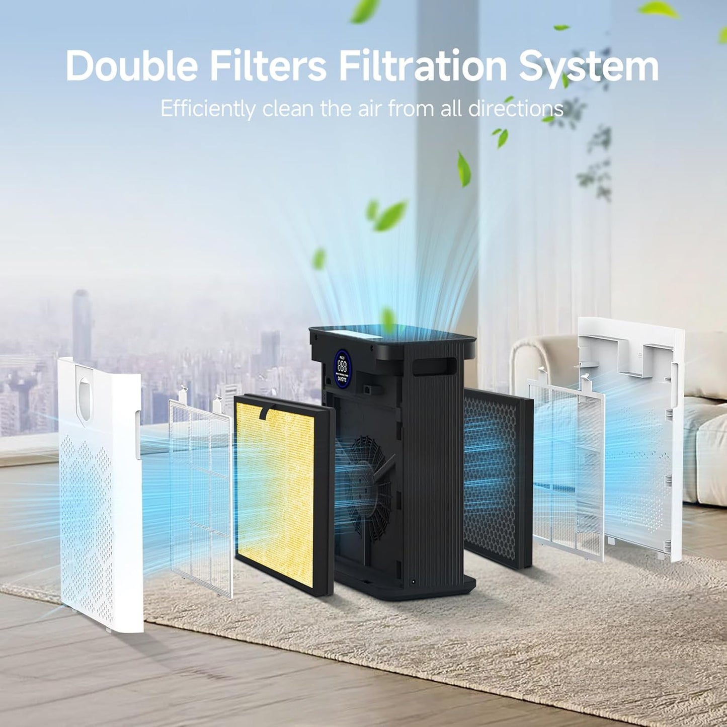 4 Packs AP303 AP304 Replacement Filter Compatible with DAYETTE AP303 AP304 AP308 ＆ FRESHDEW AP303 AP304 Air Cleaner Purifier, Pet Care Filter, Yellow