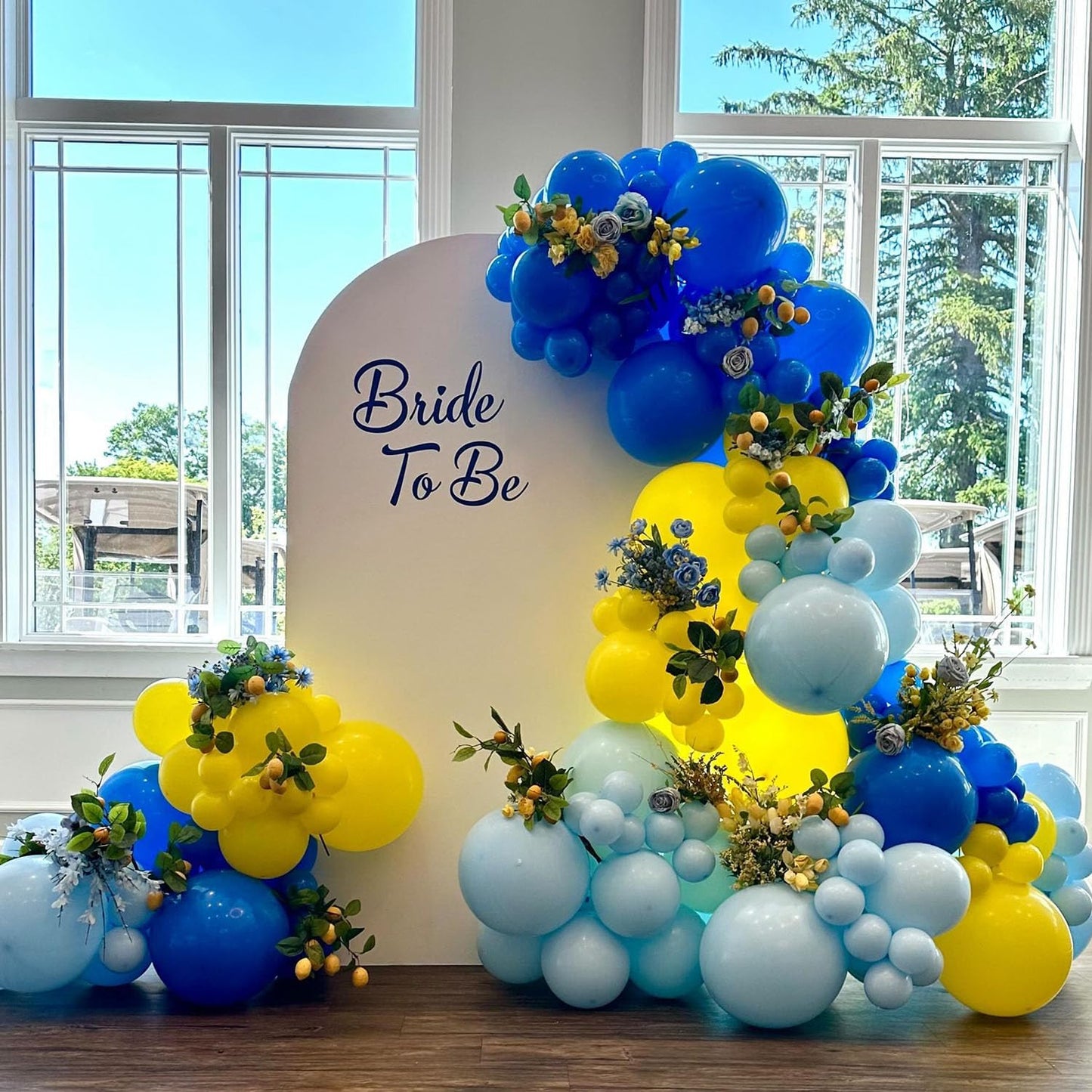 Royal Blue and Yellow Balloon Garland Arch Kit 150Pcs Pastel Blue Macaron Yellow White Balloons for Main Squeeze Bridal Shower Summer Lemon Baby Shower Birthday Wedding Party Decorations