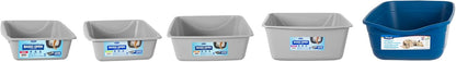 Basic Open Cat Litter Pan, Multidirectional Easy to Clean Plastic Litter Box, Gray, Made in USA, 14" x 10.5" x 3.5", Small Recommended for Kittens and Small Cats