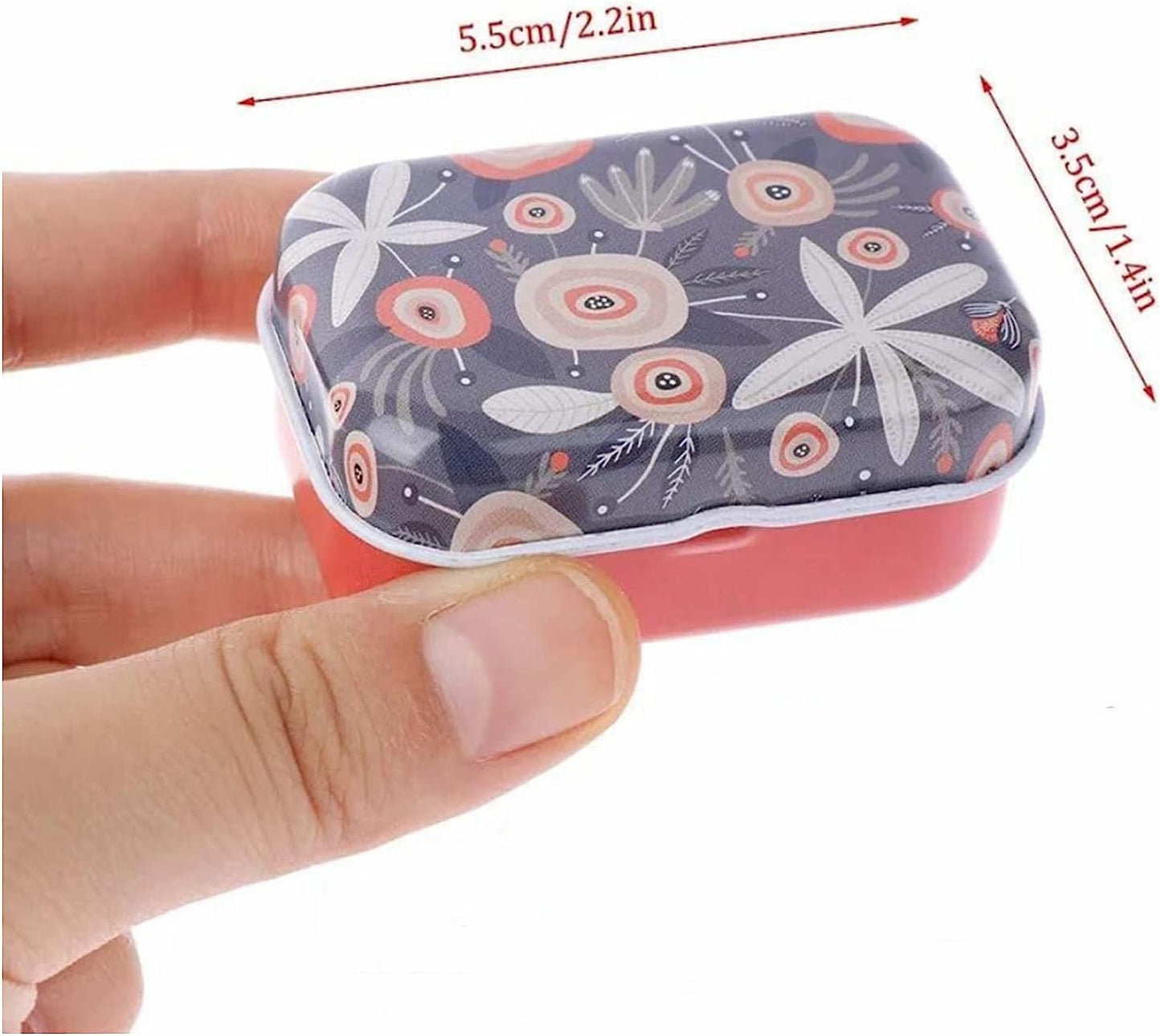 8Pcs Mini Flower Tin Trinket Jewelry Organizer Storage Box Decorative Boxes Small Metal Tins with Hinged Lids Portable Box Containers Small Storage Kit (Lemon)
