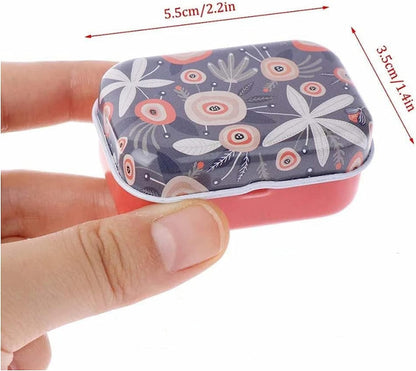 8Pcs Mini Flower Tin Trinket Jewelry Organizer Storage Box Decorative Boxes Small Metal Tins with Hinged Lids Portable Box Containers Small Storage Kit (Lemon)
