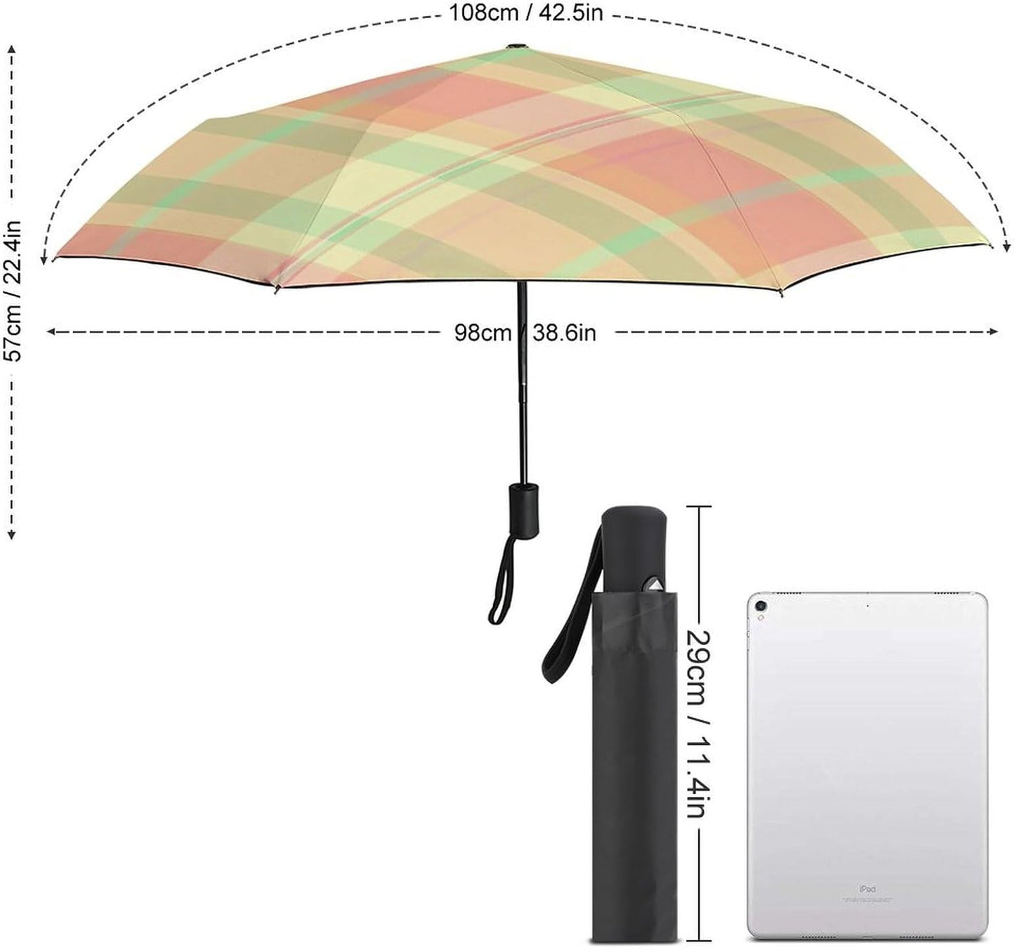 Pink Purple Stripes Folding Umbrella | Portable Travel One Touch Auto Open Windproof Rain/Sun Umbrellas Compact