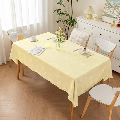 Square Table Cloth Waterproof Heavy Duty Tablecloth, Wipeable Washable Oil-Proof Stain Resistant Tablecloths, Soft Fabric Table Cover for Kitchen Dining Outdoor (Yellow, 36 x 36 Inch)