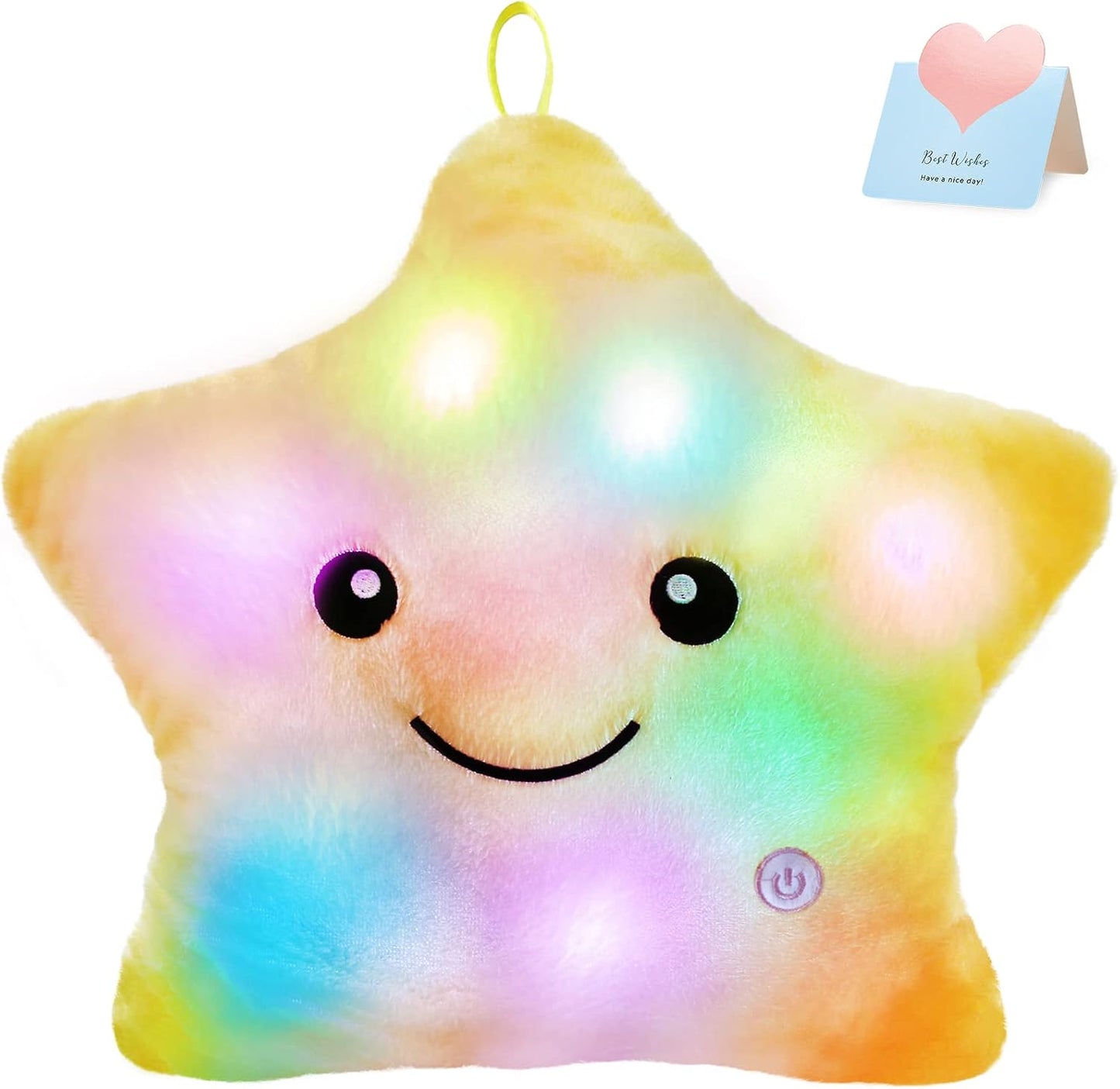 13'' Creative Twinkle Star Glowing LED Night Light Plush Stuffed Animals Toys Birthday Christmas Holiday Valentines Gifts for Toddlers Girls(Yellow)
