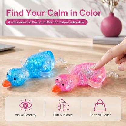 Yellow Duck Sugar Stress Balls Vase Filler for Adults, Soft Cute Duck Squishy Vase Filler, Animals Fidget, Kawaii Squishy Ball for Birthday Gifts,, Home Decoration