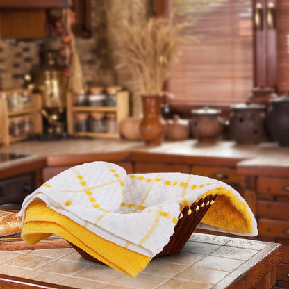 Kitchen Towels 12 Pack, 15 x 25 Inches, 100% Ring Spun Cotton Super Soft and Absorbent Linen Dish, Tea and Bar Towels Set, Yellow