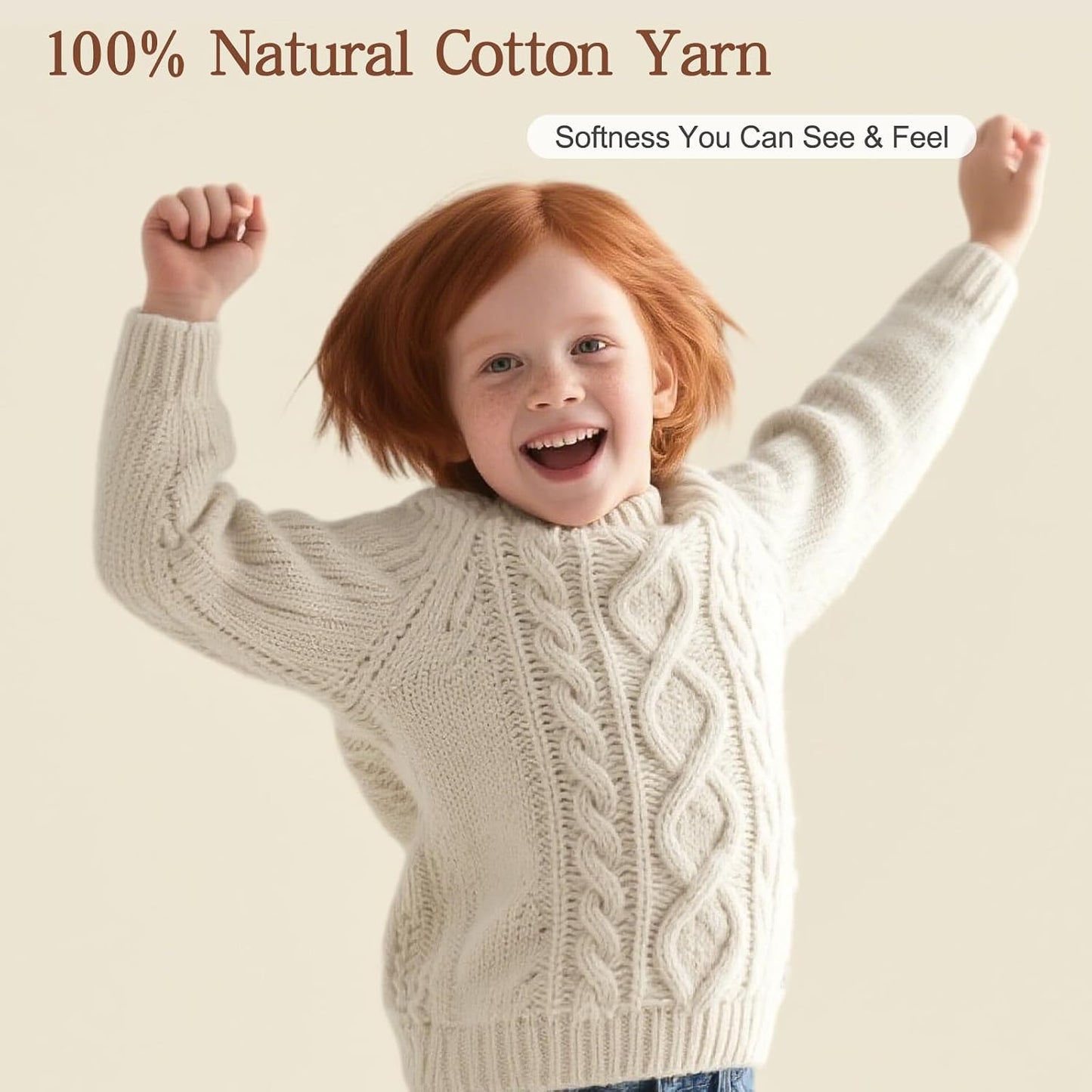 Pure Cotton Yarn for Crocheting & Knitting–Soft Sport Weight CYC #2, 6 Skeins (50g Each, 300g Total), Ideal Crochet Yarn for Dishcloths, Baby Clothes, Socks, Lightweight Scarves（Soft Yellow）