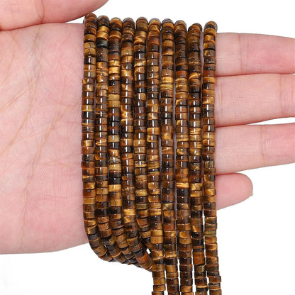 4x2mm Natural Yellow Tiger Eye Heishi Spacer Beads for Jewelry Making | Semi Precious Stone, Gemstone Loose Beads, 150Pcs Bulk, Healing Crystals, Ideal for DIY Bracelets Necklaces Earrings Crafts