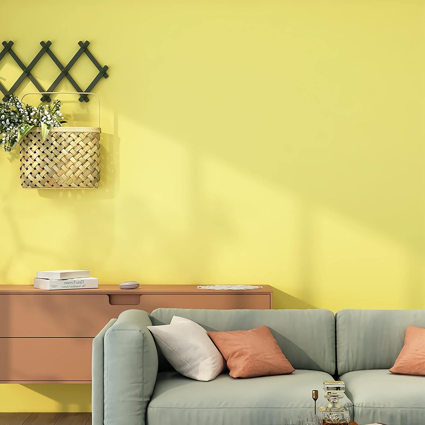 Yellow Wallpaper Peel and Stick Lemon Yellow Contact Paper 15.7''×236'' Light Yellow Self-Adhesive Wallpaper Removable Waterproof Wall Paper for Bedroom Shelf Liner Countertop Cabinet Wardrobe