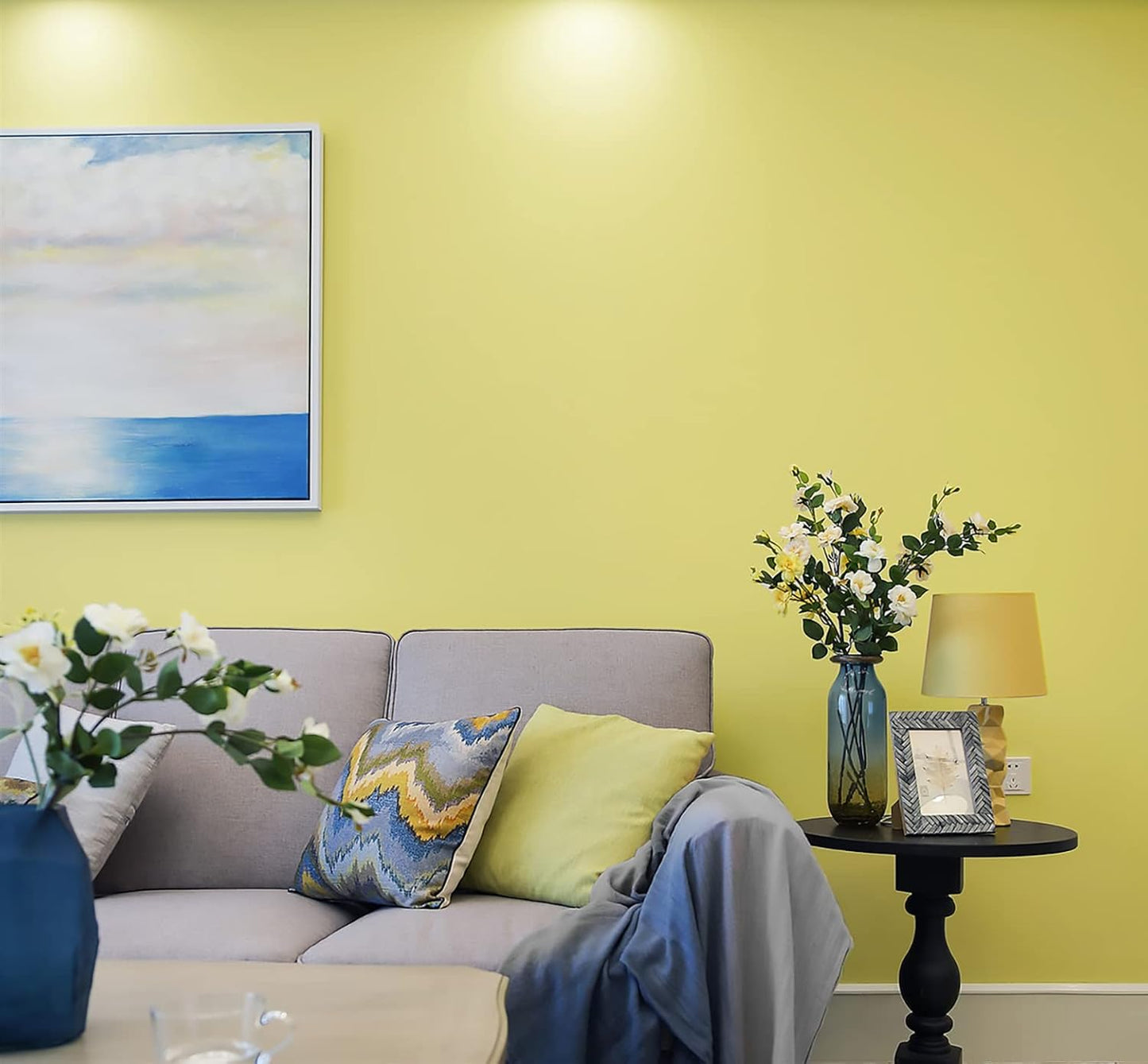 Yellow Wallpaper Peel and Stick Lemon Yellow Contact Paper 15.7''×236'' Light Yellow Self-Adhesive Wallpaper Removable Waterproof Wall Paper for Bedroom Shelf Liner Countertop Cabinet Wardrobe