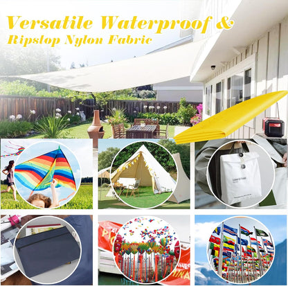 Ripstop Nylon Fabric, 1 Yard x 58 Inch, Yellow | Polyester Fabric, Waterproof, For Outdoor Clothing, Sewing, Kite, Flag, DIY Crafts