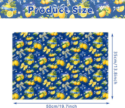 100Pcs Blue and White Porcelain Lemon Bow Tissue Paper for DIY Gift Wrap | fruit wrapping tissue paper, Flower bouquet tissue paper, floral tissue paper, Coquette gift packaging tissue paper