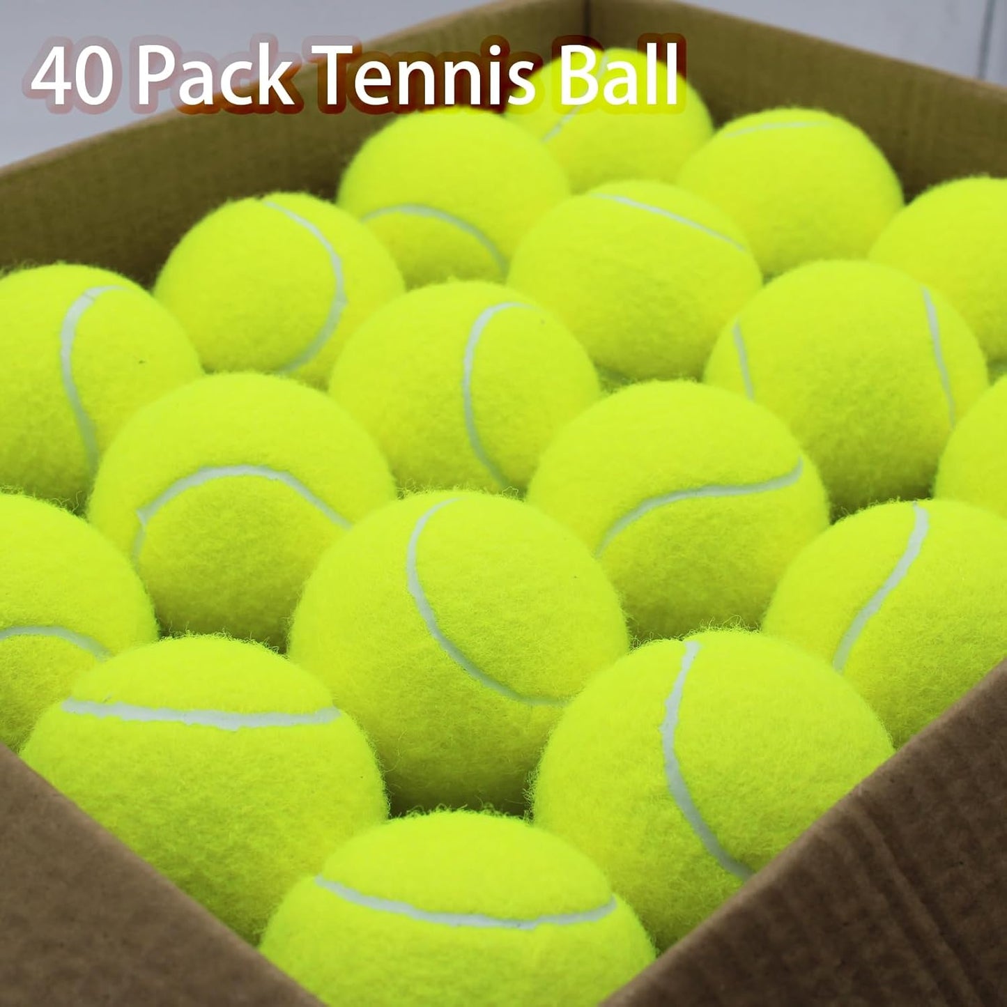 SHYUJAJIE Tennis Balls, 40 Pack Training Tennis Balls,High Elasticity Practice Tennis for Beginner, Exercise Playing Balls for Pet Dog
