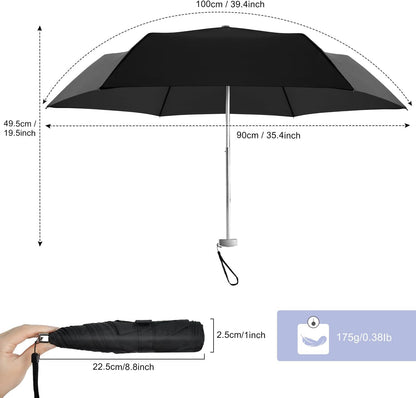 Travel Umbrella Compact Flat Small Folding Windproof Lightweight for Women Men