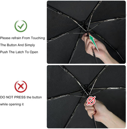 Travel Umbrella Compact Flat Small Folding Windproof Lightweight for Women Men