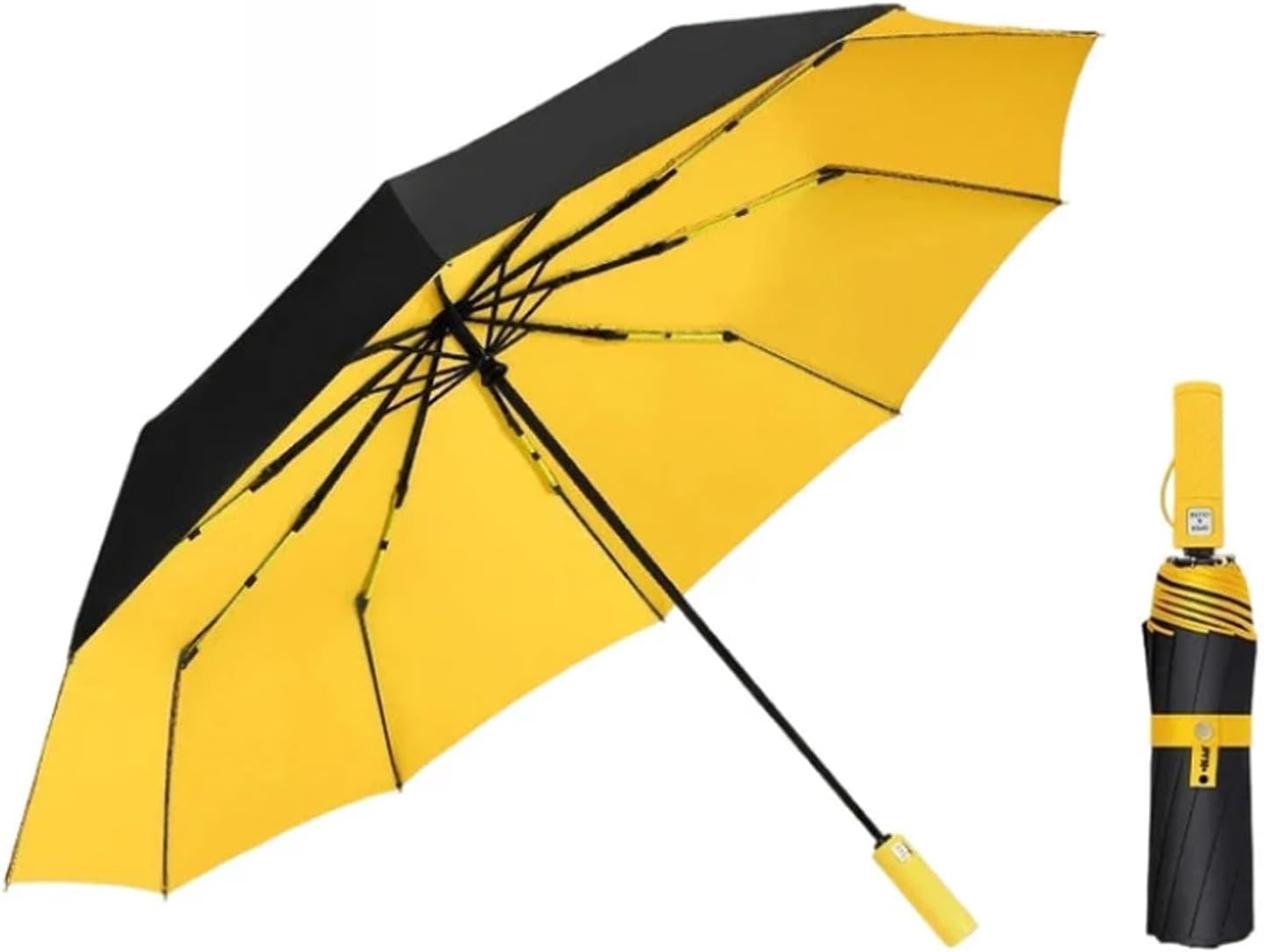 Large Automatic Sun & Rain Umbrella – 125cm Extra Large Canopy | Uv-Resistant & Quick-Dry, Wind and Rain-Resistant,Yet Compact and Portable, 12 Ribs Automatic Umbrella for Men Women