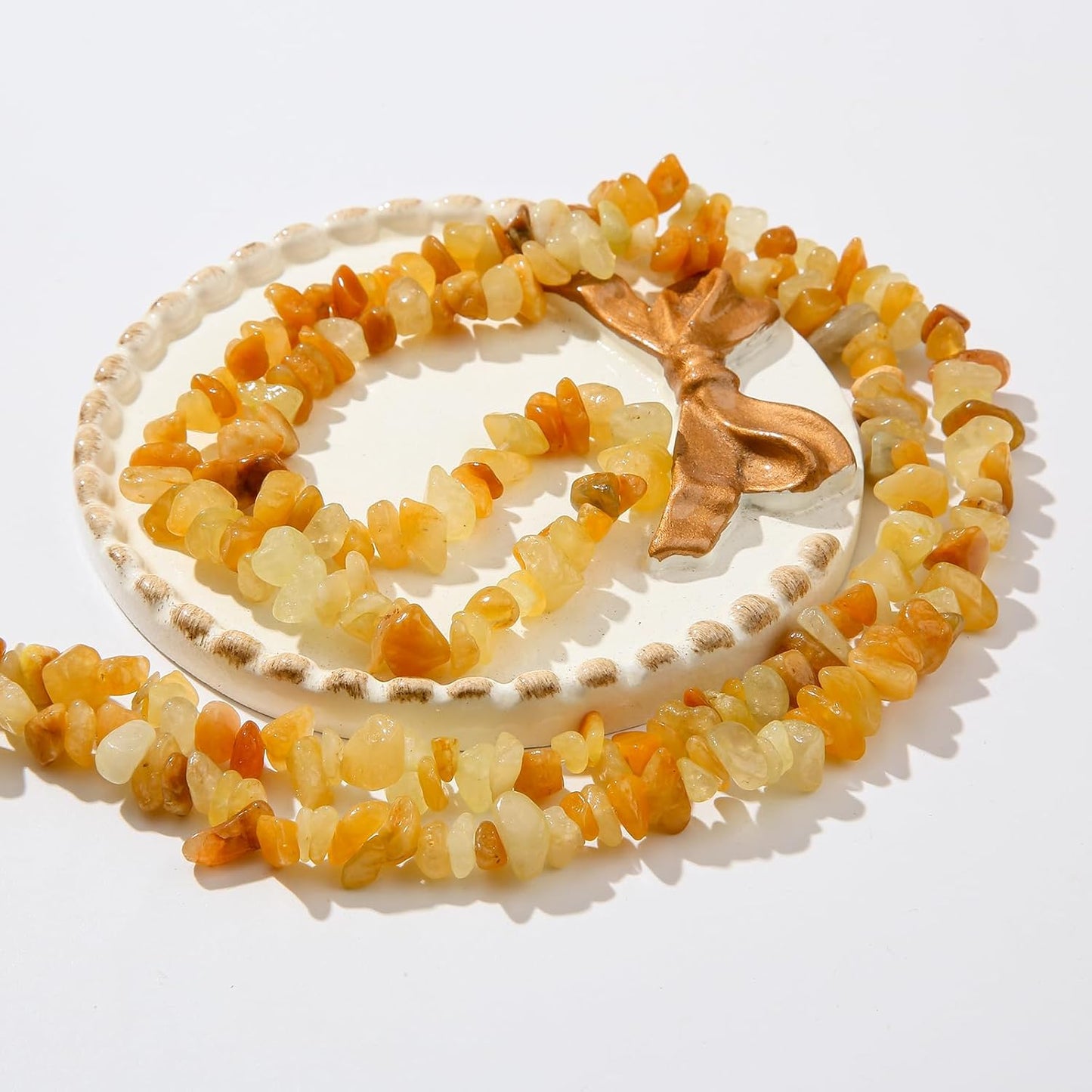 Natural Chip Stone Beads About 200pcs Yellow Aventurine Stones 5-8mm Irregular Gemstone Healing Crystal Loose Rocks for Bracelet Necklace Earrings Jewelry Making(Yellow Aventurine)