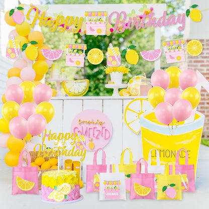 20 Pack Lemon Party Favor Bags, Goodie Candy Bags Treat Bags for Summer Fruit Lemon Theme Wedding Birthday Baby Shower Party Supplies Decoration