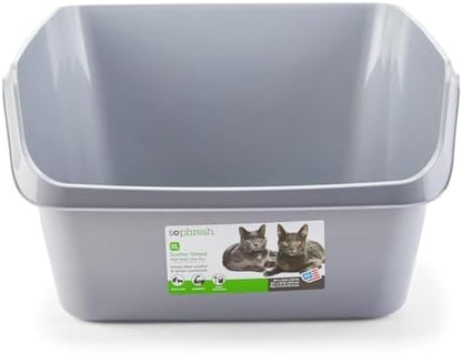 So Phresh Scatter Shield High-Back Litter Box Grey X-Large 24" L X 18" W X 10" H