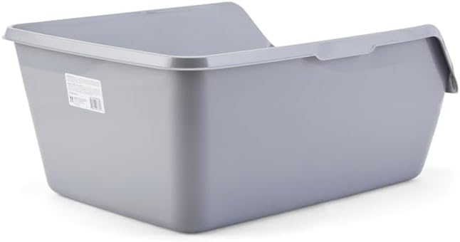 So Phresh Scatter Shield High-Back Litter Box Grey X-Large 24" L X 18" W X 10" H