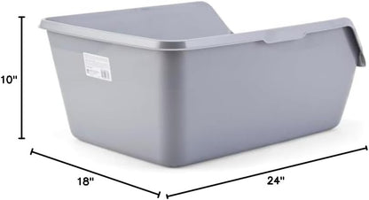 So Phresh Scatter Shield High-Back Litter Box Grey X-Large 24" L X 18" W X 10" H