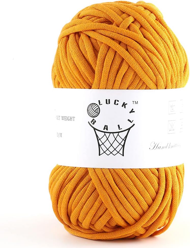 100g Yarn for Crocheting and Knitting,66yds/60m Cotton Yarn for Beginners,Cotton-Nylon Acrylic Blend Yarn for Beginners Crochet Kit Making(Pumpkin Yellow)