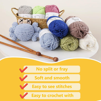 100g Yarn for Crocheting and Knitting,66yds/60m Cotton Yarn for Beginners,Cotton-Nylon Acrylic Blend Yarn for Beginners Crochet Kit Making(Pumpkin Yellow)